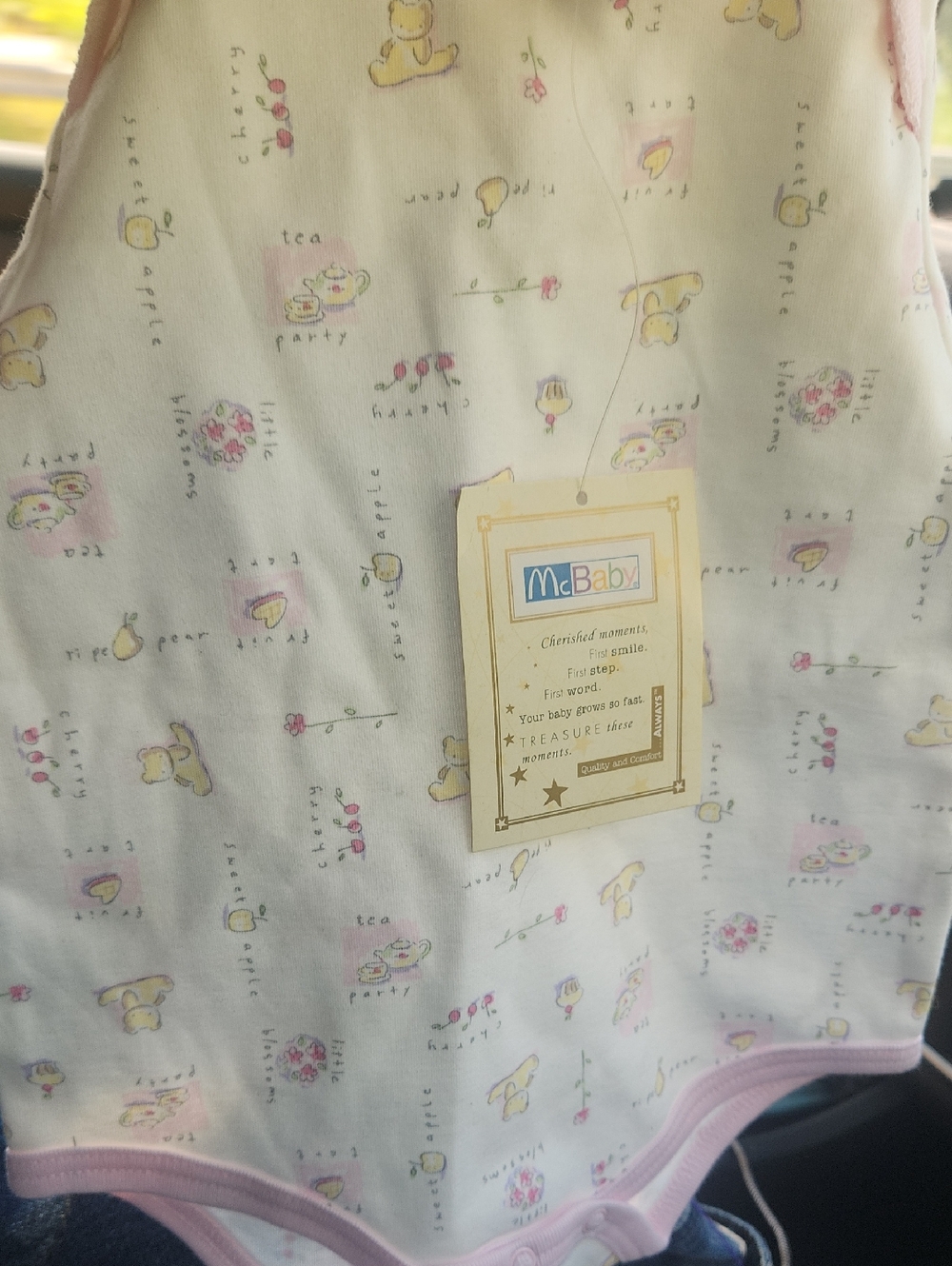 Vintage 90s McDonald’s McBaby Bodysuit NWT | Rare Retro Teddy Bear Pastel Onesie